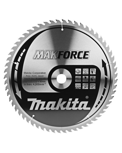 Makita B-08545 | Пиляльний диск Makita MAKForce: дерево 355 мм 60 зубів B-08545