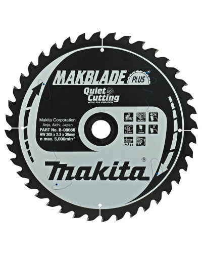 Makita B-08660 | Пильный диск Makita MAKBlade Plus по дереву 305x30мм x40 зуб, B-08660