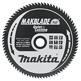 Makita B-08844 | Пиляльний диск Makita MAKBlade Plus: дерево 260 мм 80 зубів B-08844