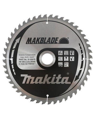 Makita B-08975 | Пиляльний диск Makita MAKBlade по дереву 250x30мм x 48 зуб, B-08975