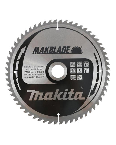 Makita B-09008 | Пильный диск Makita MAKBlade по дереву 250x30мм x 60 зуб, B-09008