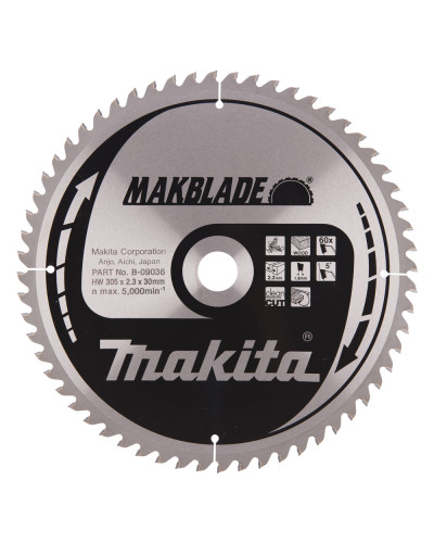 Makita B-09036 | Пильный диск Makita MAKBlade по дереву 305x30мм x 60 зуб, B-09036