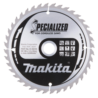 Makita B-09248 | Пиляльний диск  по деревині Makita для акум,пил SPECIALIZED 165x20 мм 40 зуб, B-09248
