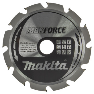 Makita B-32144 | Пильный диск Makita MAKForce: дерево 190 мм 12 зубов B-32144