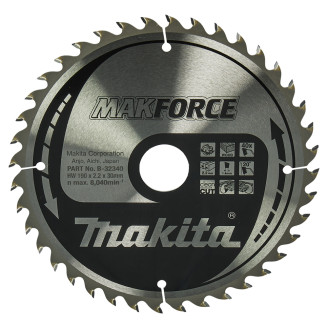 Makita B-32340 | Пиляльний диск Makita  MAKForce: дерево 190x30 мм 40Т. B-32340