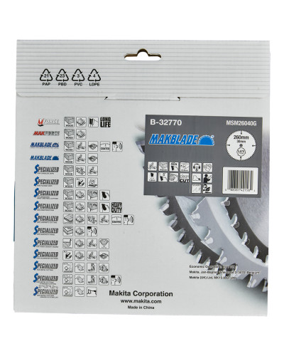 Пиляльний диск MAKBlade: дерево 260x30 40T Makita B-32770  - фото 2
