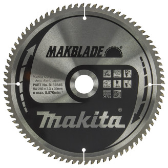 Makita B-32845 | Пиляльний диск Makita MAKBlade: дерево 260x30 мм 80T B-32845