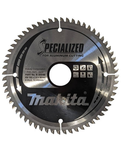 Makita B-33249 | Пиляльний диск SPECIALIZED 160x30 мм 60T, алюміній Makita B-33249
