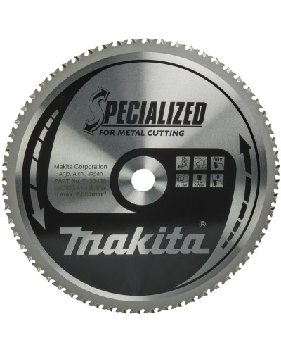 Makita B-33439 | Пиляльний диск Makita SPECIALIZED: сталь 305x25,4 мм 60T B-33439