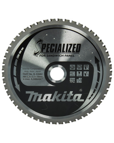 Makita B-33582 | Пиляльний диск Makita SPECIALIZED: сендвіч-панель, сталь, поліуретан 235х30 мм 50Т B-33582