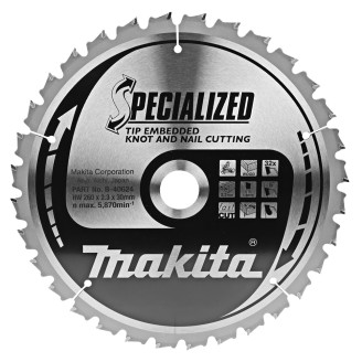Makita  B-40624 | Пиляльний диск SPECIALIZED 260x30 мм 32T Makita, дерево з цвяхами B-40624