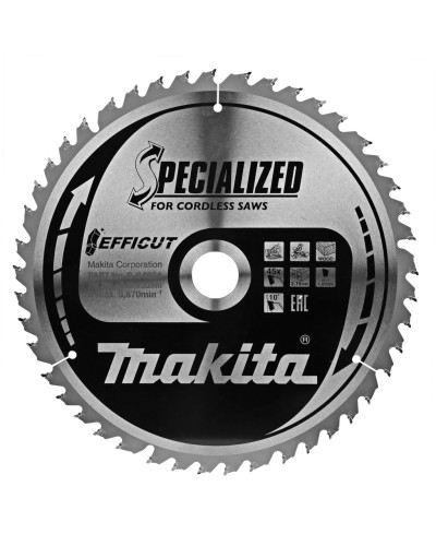 Makita B-64624 | Пильный диск Makita Efficut SPECIALIZED: дерево 260х30 мм 45Т B-64624