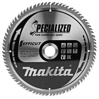 Makita B-67240 | Пиляльний диск Makita Efficut SPECIALIZED: дерево 260х30 мм 80Т B-67240