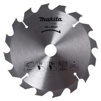 Makita D-52554 | Диск пильный ТСТ: дерево 165мм x 20мм x 16T Makita (D-52554)