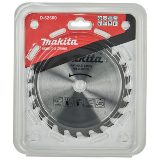 Пильный диск Makita ТСТ по дереву 165x20мм x 24 зуб, D-52560