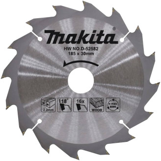 Makita D-52582 | Пиляльний диск Makita ТСТ по дереву 185x30мм x 16 зубів, D-52582