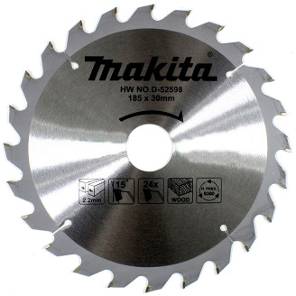 Makita D-52598 | Пиляльний диск Makita ТСТ по дереву 185x30мм x24 зуб, D-52598