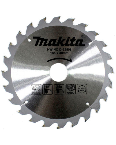 Makita D-52598 | Пильный диск Makita ТСТ по дереву 185x30мм x24 зуб, D-52598