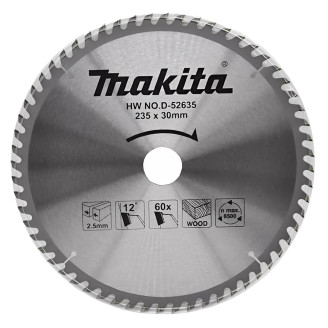 Makita D-52635 | Пиляльний диск Makita ТСТ по дереву 235x30мм x 60 зубів, D-52635