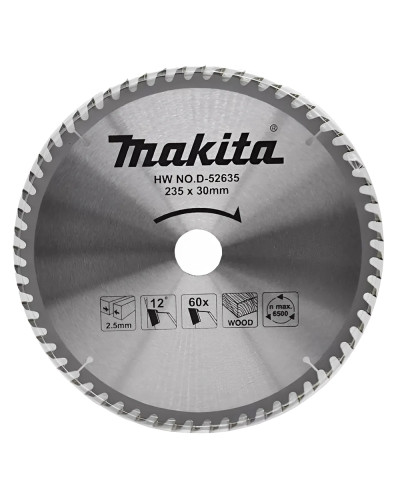 Makita D-52635 | Пиляльний диск Makita ТСТ по дереву 235x30мм x 60 зубів, D-52635