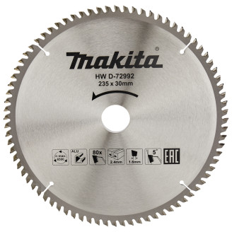 Makita D-72992 | Диск пильный по алюминию 235mmx30mmx80T, MAKITA, D-72992