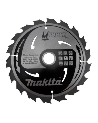Makita B-07989 | Пиляльний диск Makita MForce по дереву 230x30мм x 18 зубів, B-07989