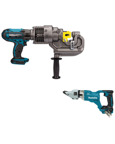 Makita SET-DPP200ZK-DJS200Z | Акумуляторний пробійник металу Makita DPP200ZK + Акумуляторні листові ножиці Makita LXT DJS200Z