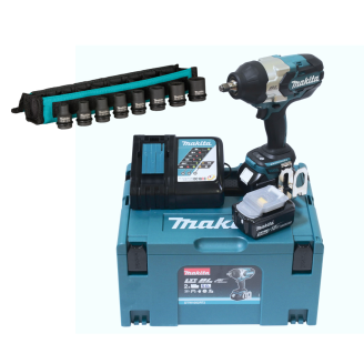 Makita DTW1002RTJ_1 | Акумуляторний ударний гайкокрут MAKITA LXT DTW1002RTJ + набір ударний головок E-02989