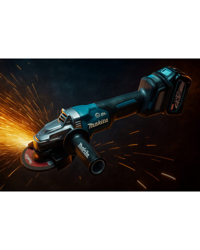 Акумуляторна кутова шліфувальна машина з плоским корпусом редуктора Makita XGT 40 V MAX GA056GZ (каркас)  - фото 4