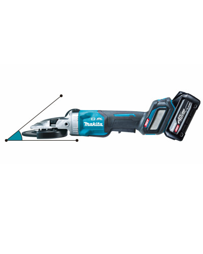 Акумуляторна кутова шліфувальна машина з плоским корпусом редуктора Makita XGT 40 V MAX GA056GZ (каркас)  - фото 2