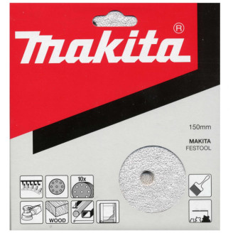 Набір білого шліфувального паперу Ø150 мм К80 9 отворів (50 шт.) Makita P-37960