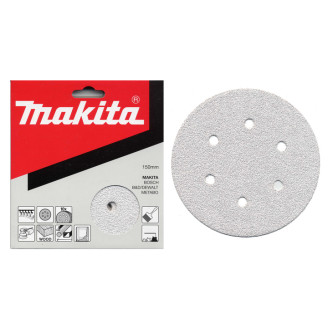 Набір білого шліфувального паперу Ø150 мм К180 6 отворів (10 шт.) Makita P-37708