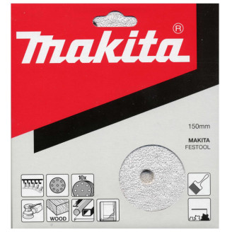 Набір білого шліфувального паперу Ø150 мм К80 9 отворів (10 шт.) Makita P-37851