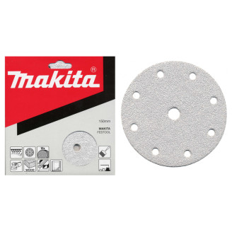 Набір білого шліфувального паперу Ø150 мм К80 9 отворів (10 шт.) Makita P-37851