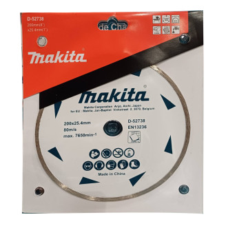 Makita D-52738 | Алмазний диск по керамічній плитці Makita суцільний  200х25,4х2.2 мм, D-52738.