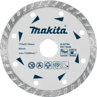 Makita D-52794 | Алмазний диск по бетону та мармуру  Makita турбо 115х22,23х1.8 мм, D-52794