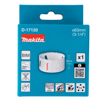 Свердлильна коронка Makita HSS-Bi-Metal 83мм, D-17120