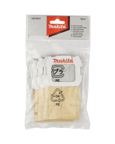 Паперовий пилозбірник Makita для BO4565, BO4555, BO4557, BO3700, BO3710, BO3711, BO5030, BO5031, BO5041, BBO180, DBO180 (5 од) , 194746-9  - фото 2