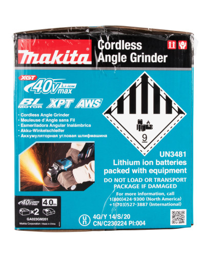 Акумуляторна кутова шліфмашина Makita XGT GA023GM201  - фото 15