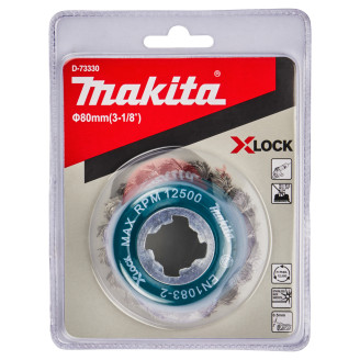 Чашечная щетка из витой проволоки 80 мм Makita X-LOCK D-73330
