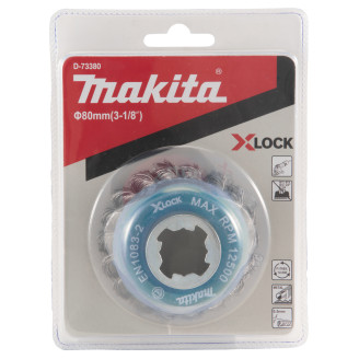 Чашечная щетка из витой проволоки Makita X-LOCK 80 мм D-73380
