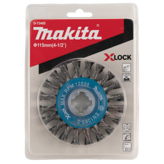 Торцевая проволочная щетка 115 мм Makita X-LOCK D-73405
