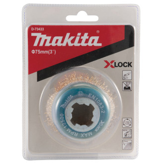 Чашечная латунная щетка Makita X-LOCK 75 мм, D-73433.