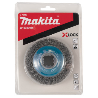 Проволочная конусная щетка 100 мм Makita X-LOCK D-73449