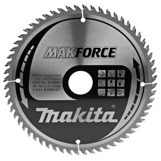 Makita B-08551 | Пиляльний диск Makita MAK Force по дереву 190x30мм x 60зуб, B-08551