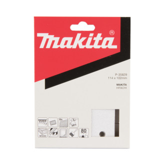 Набір білого шліфувального паперу  MAKITA 114х102 мм K80. 10 шт, 6 отворів,  P-35829