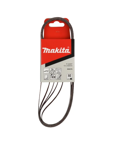 Набір шліфувальних стрічок MAKITA 13х533 мм K60, 5 шт, P-43337