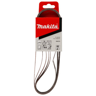 Makita P-43343 | Набір шліфувальних стрічок MAKITA 13х533 мм K80, 5 шт, P-43343