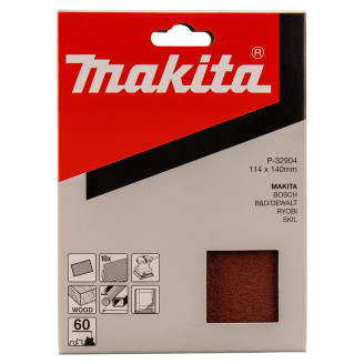 Makita P-32904 | Набір шліфувального паперу MAKITA 114х140 мм K60 10 шт,  P-32904