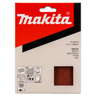 Makita P-32910 | Набір шліфувального паперу MAKITA 114х140 мм K100 10 шт,  P-32910